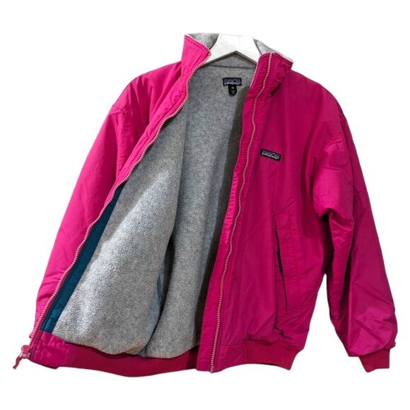 Vtg 90s Patagonia Fleece Lined Softshell Ski Jacket Made in Usa Hot Pink 10 S - Picture 4 of 8